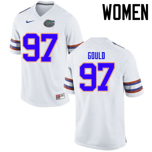 NCAA Florida Gators Jon Gould Women's #97 Nike White Stitched Authentic College Football Jersey CUS2764GK